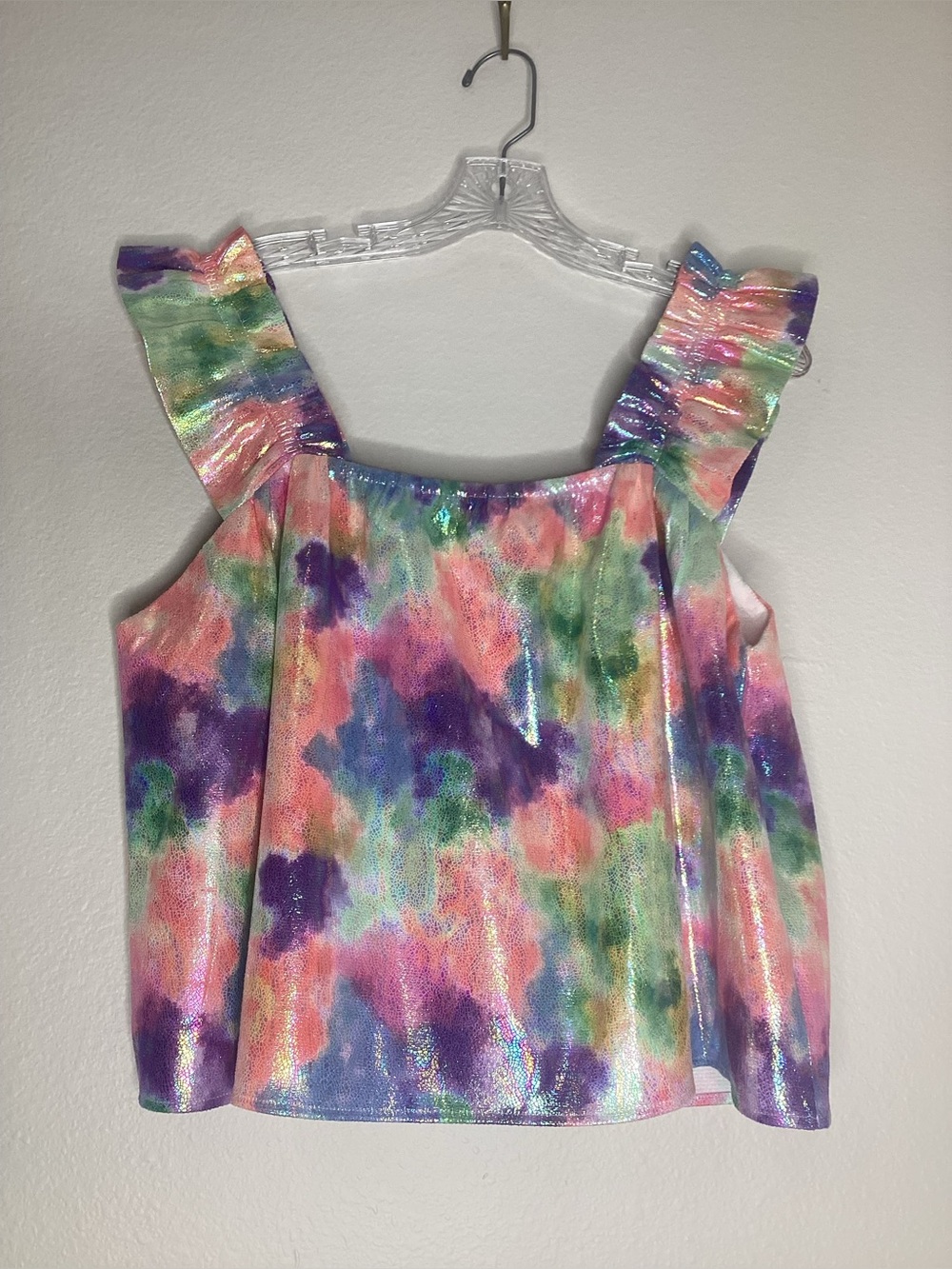 Queen of Sparkles Rainbow Shimmer Top Lg